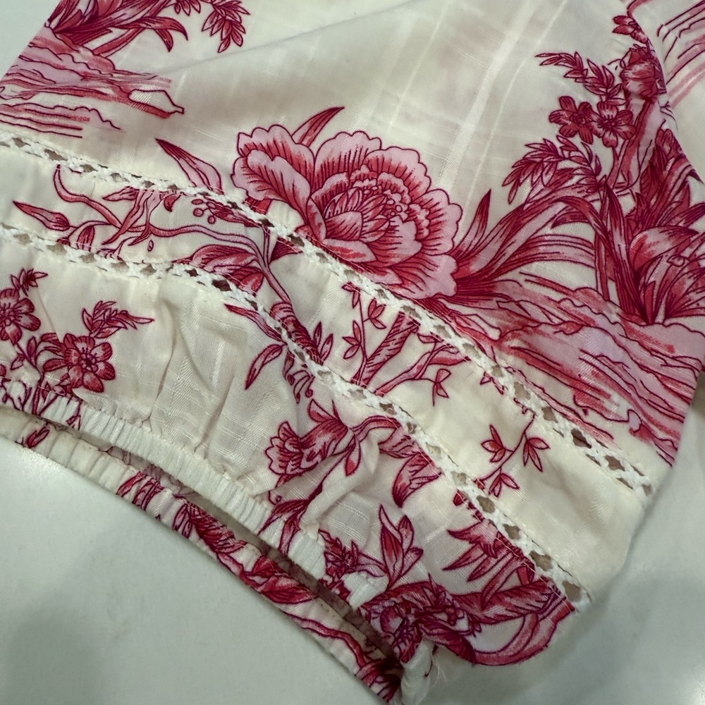 Johnny Was Pink Floral Button Down Shirt - Picture 6 of 10